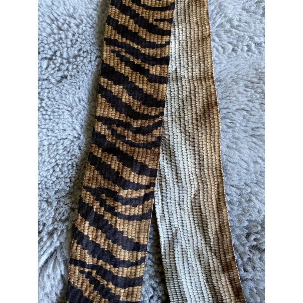 Furla Women's Black & Brown Modern Zebra Print Scarf One Size - Picture 9 of 14